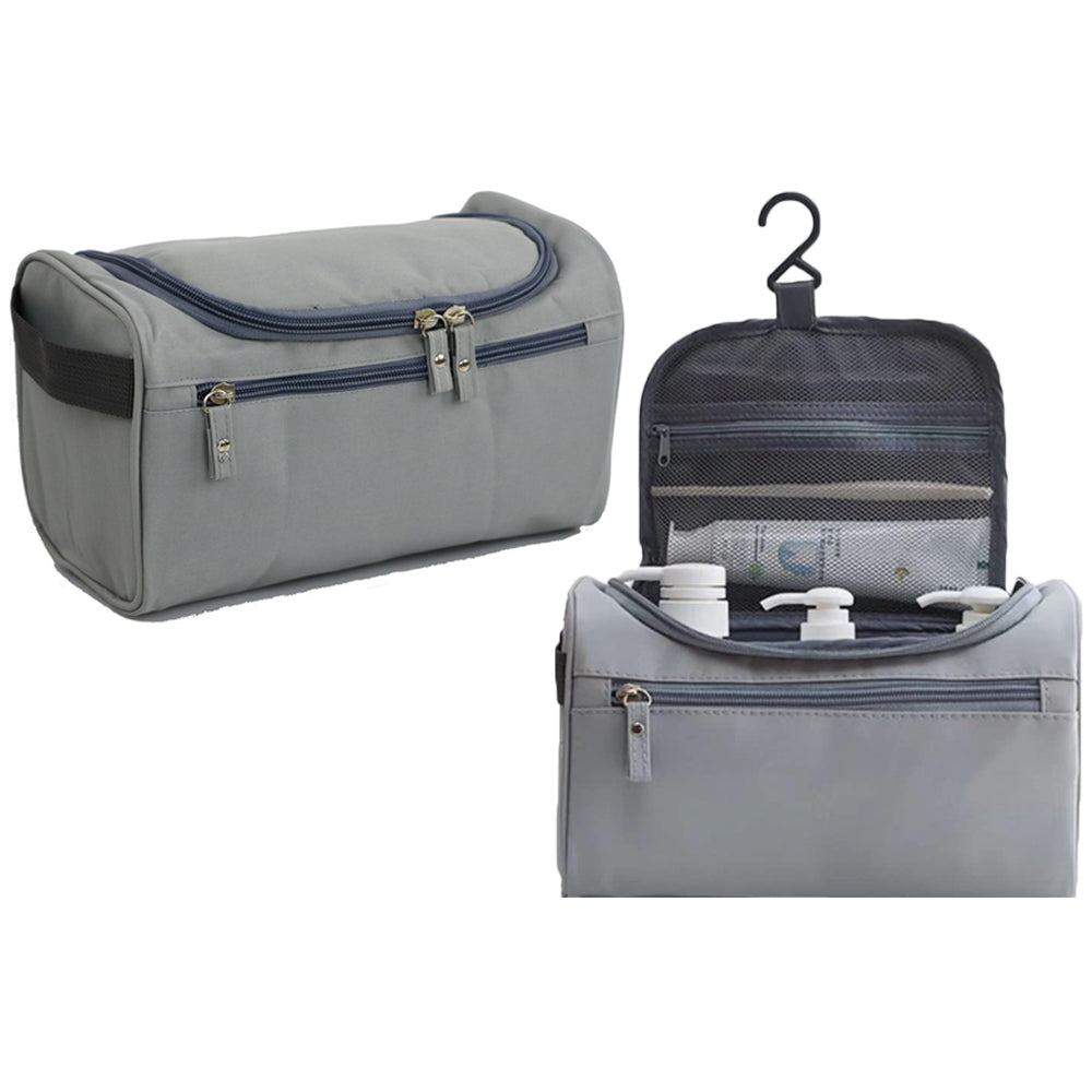 2 X Travel Hanging Toiletry Bag Cosmetic Storage Makeup Bag Grey Black