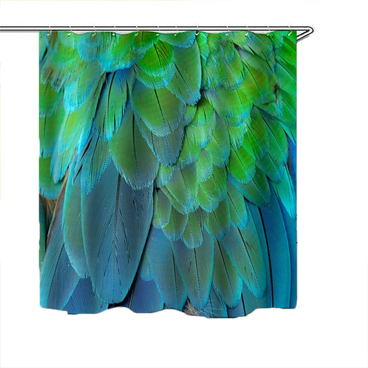 180x180CM Colorful Feathers Polyester Shower Curtain Style 1