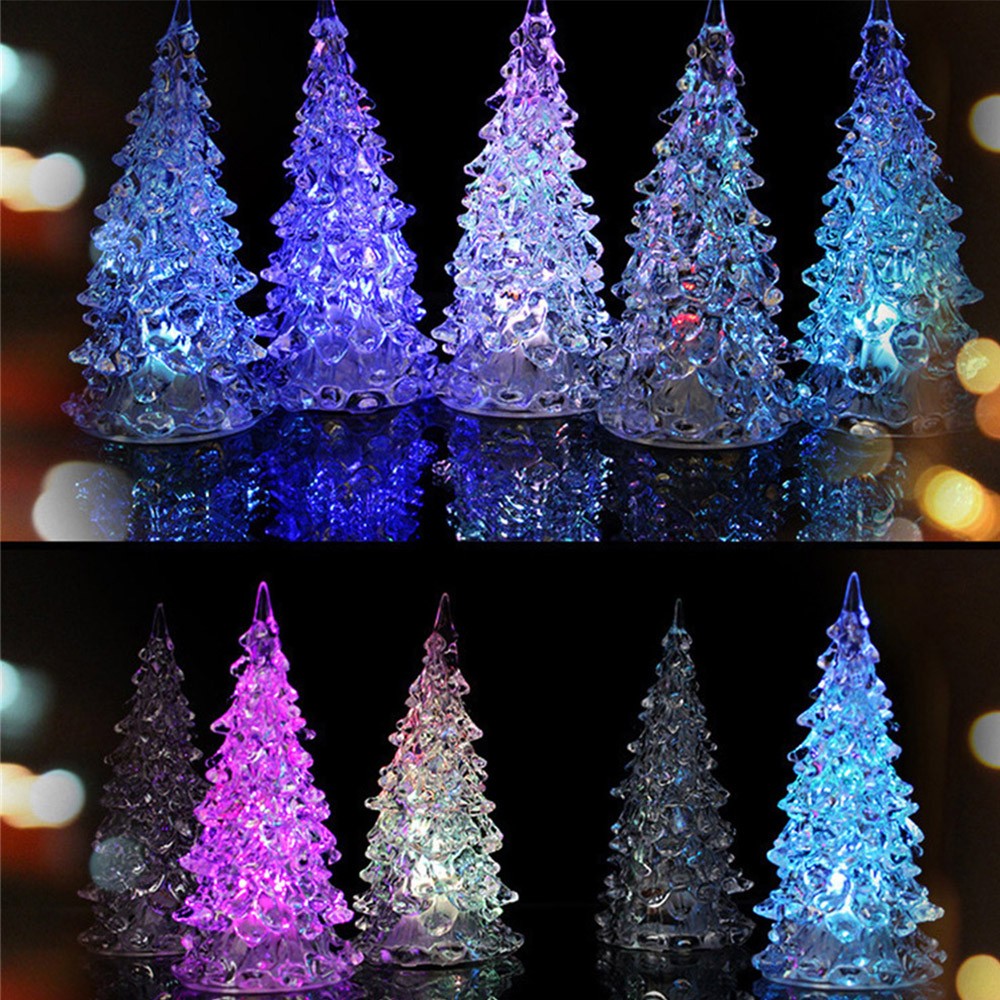 4Pcs Colour Changing Mini LED Christmas Tree Style Lights