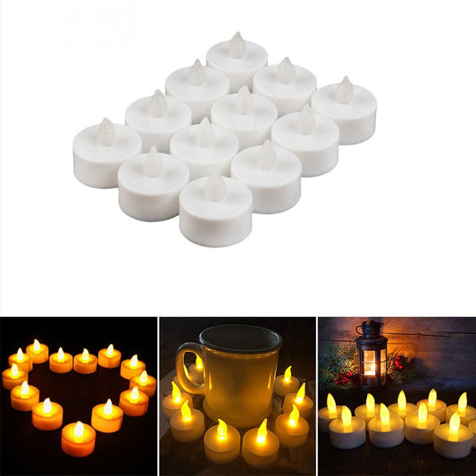 12Pcs Flameless LED Tea Light Candles Battery Powered