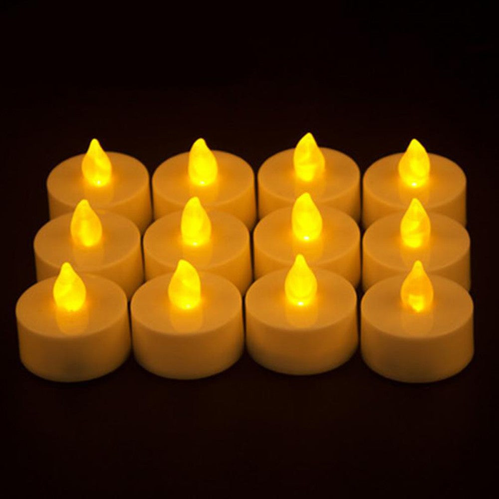 12Pcs Flameless LED Tea Light Candles Battery Powered