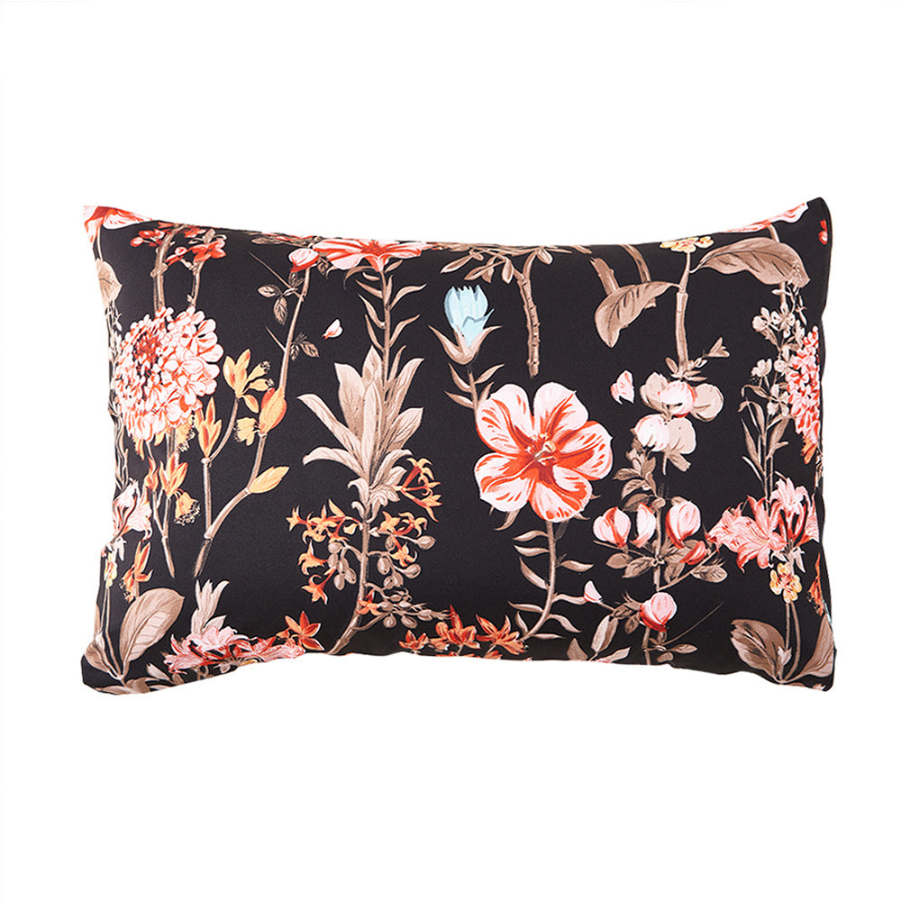 3Pcs Queen Size Black Floral Bedding Set Floral Printed Duvet Cover Pillowcase