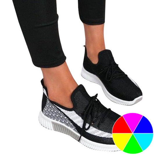 Women Casual Trainer Mesh Stretch Shoes Running Jogging Fitness Gym Sneakers
