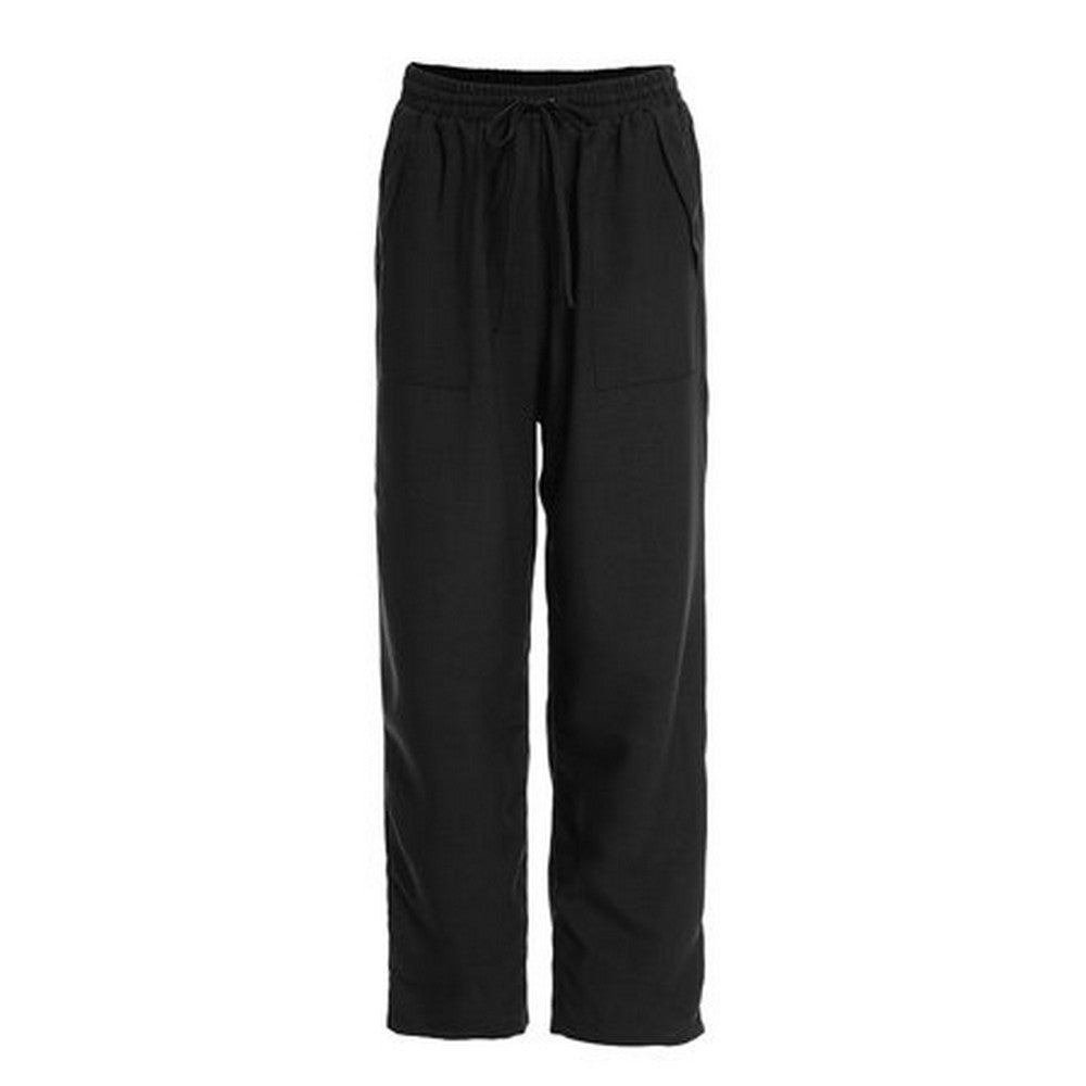 Women Linen Solid Color Pants Drawstring Trousers