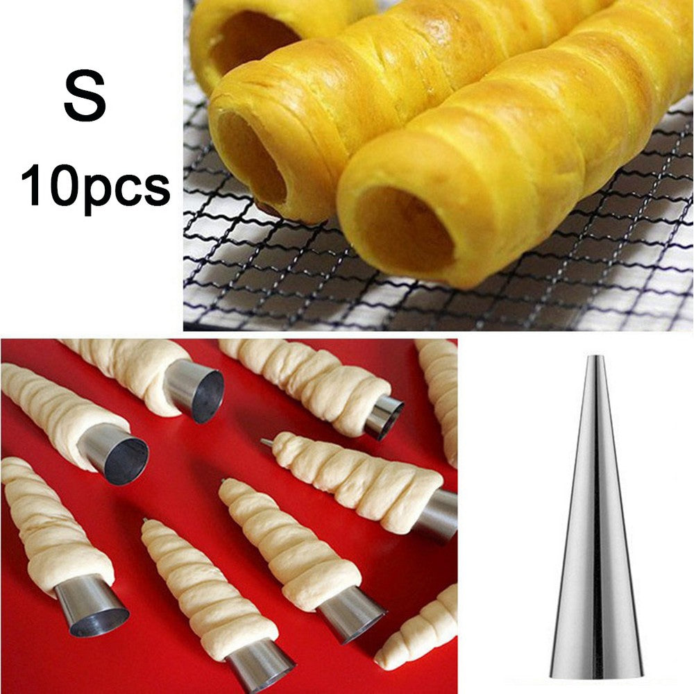 10 X Small Baking Cones Cream Horn Mould