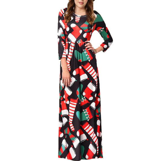 Women Printed Slim Dress Style 4