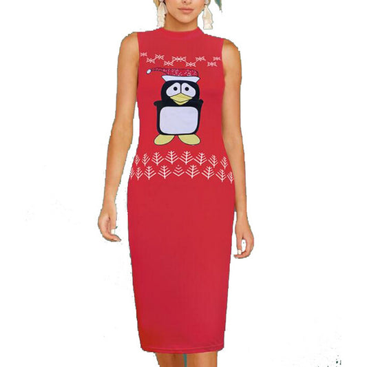 Women Sleeveless Round Neck Dress Style 1