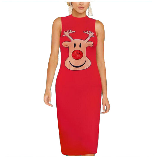 Women Sleeveless Round Neck Dress Style 4