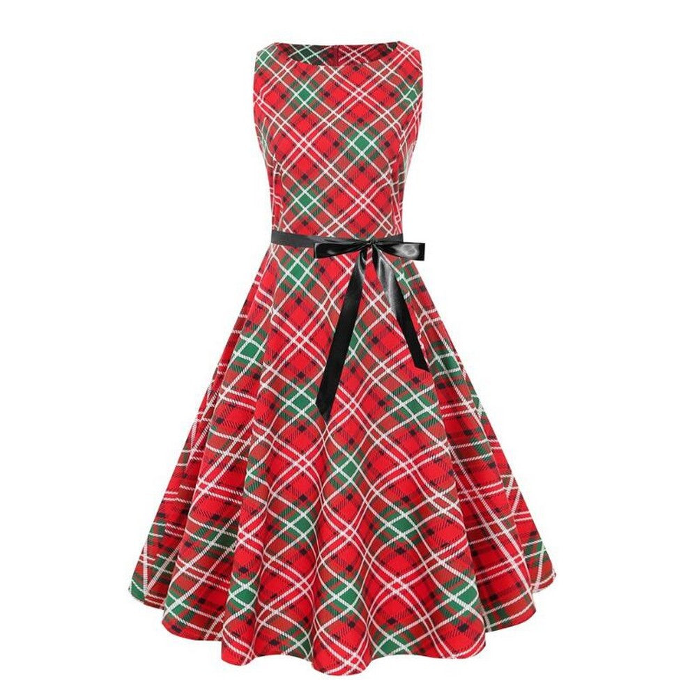 Women Plaid Print Dress Style 1