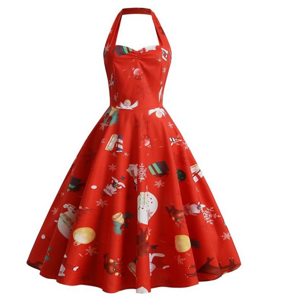 Women Halter Print Dress Style 3