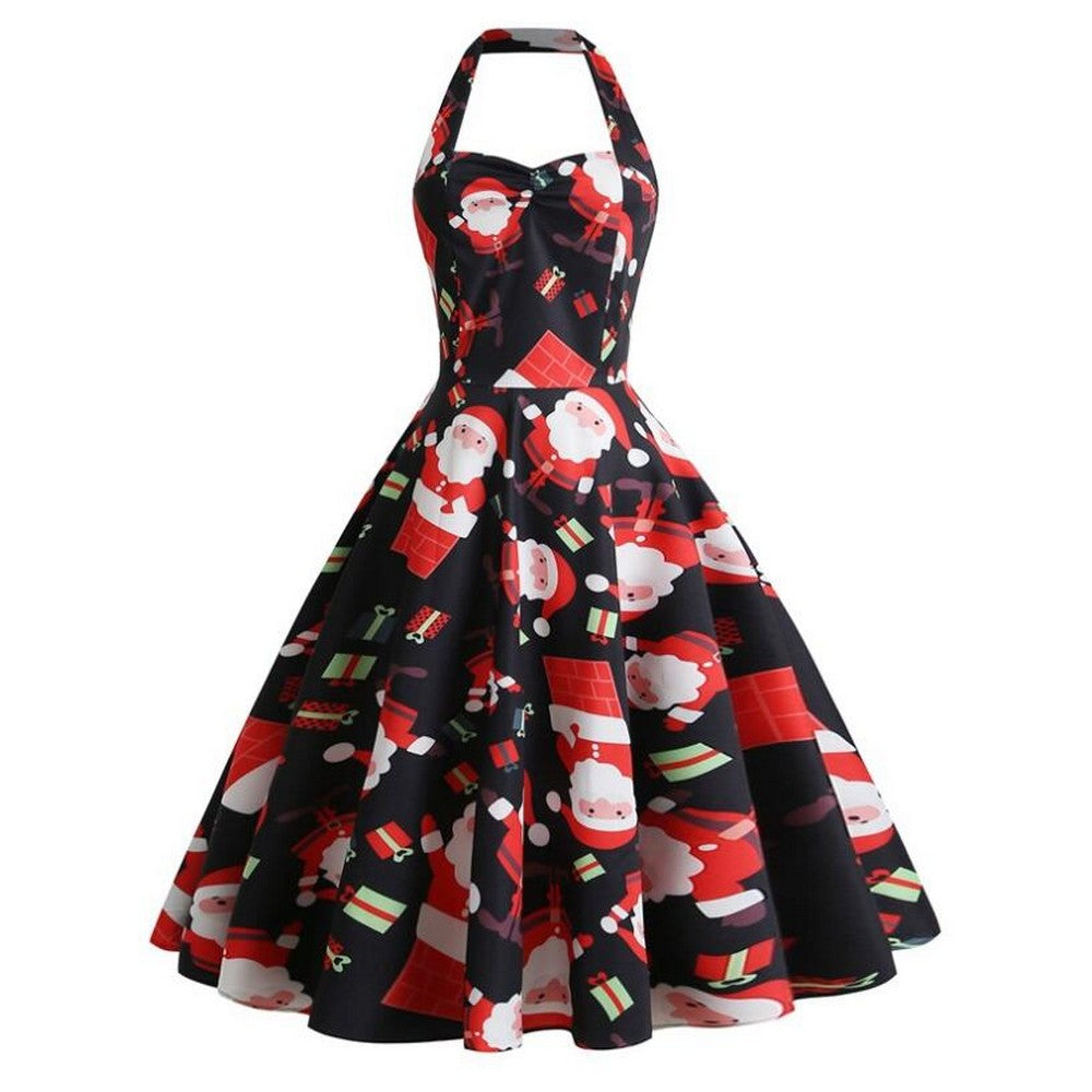 Women Halter Print Dress Style 4