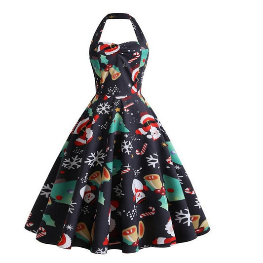 Women Halter Print Dress Style 5