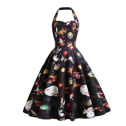 Women Halter Print Dress Style 6