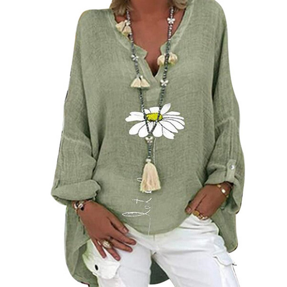 Women Linen Long Sleeve Dress Style 1