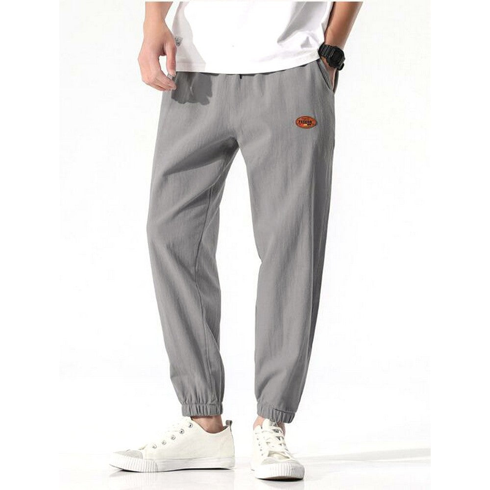 Men Solid Color Loose Casual Pants