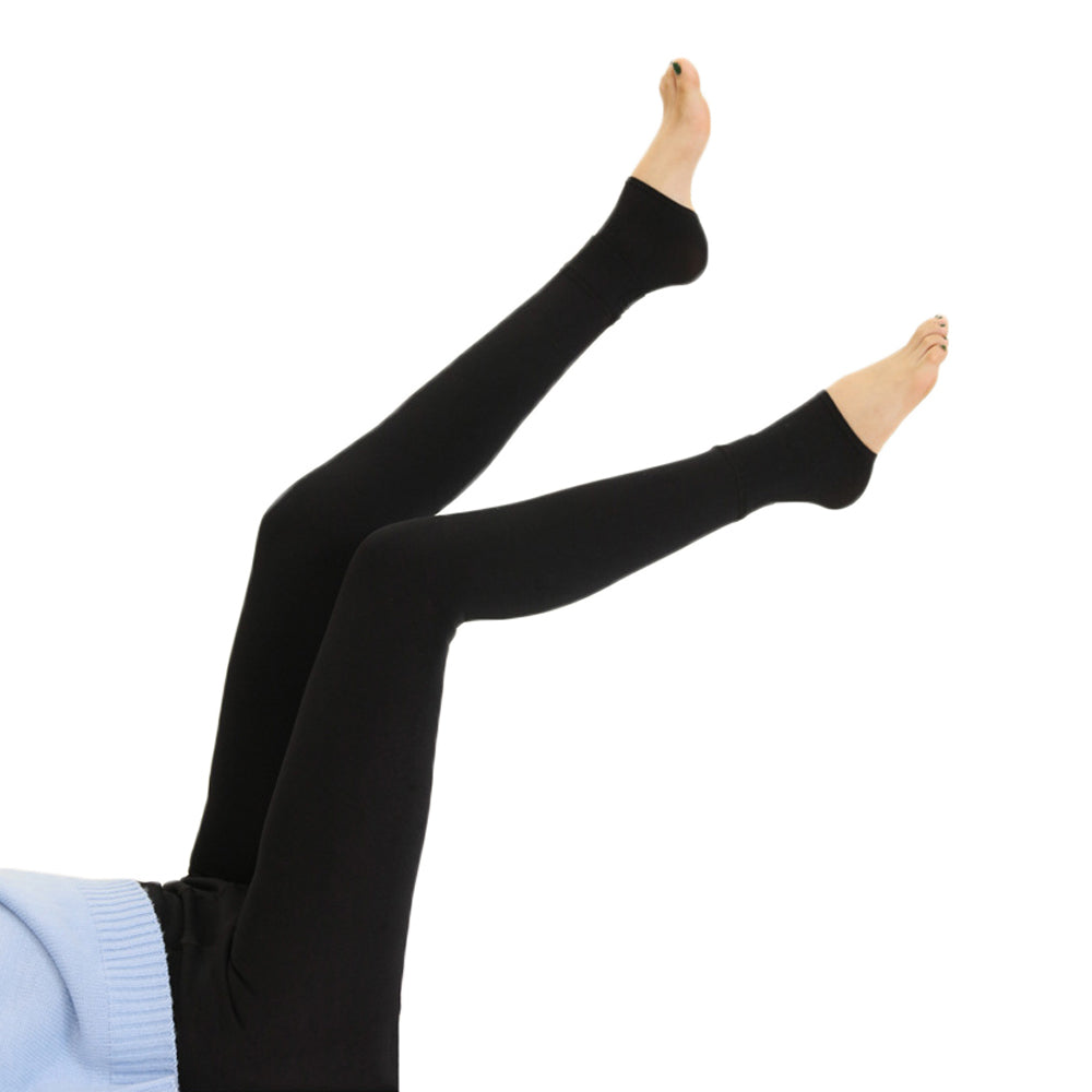 Women Elastic Thermal Leggings Winter Warm Leggings Fleece Lined Leggings Black