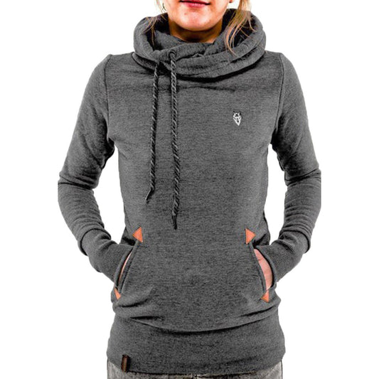 Women Long Sleeve Hoodies Sweatshirt with Pocket Dark Grey