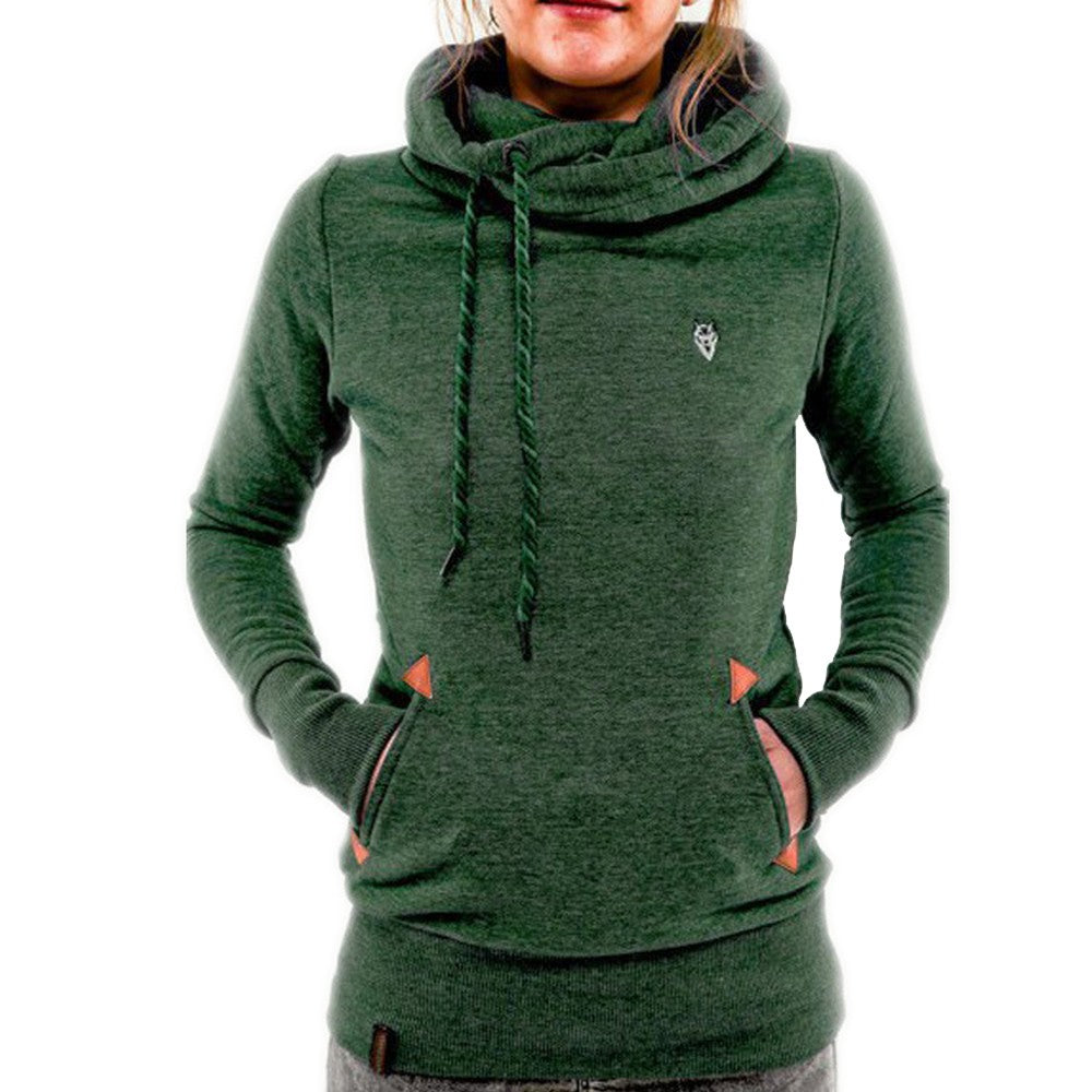 Women Long Sleeve Hoodies Sweatshirt with Pocket Green