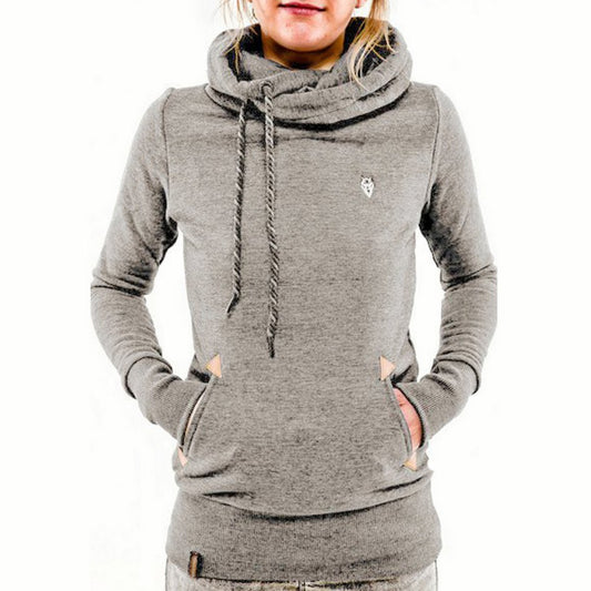 Women Long Sleeve Hoodies Sweatshirt with Pocket Light Grey