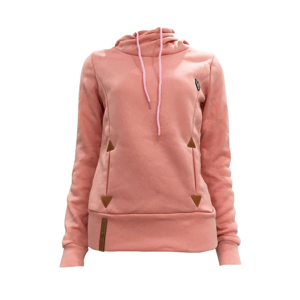 Women Long Sleeve Hoodies Sweatshirt with Pocket Pink