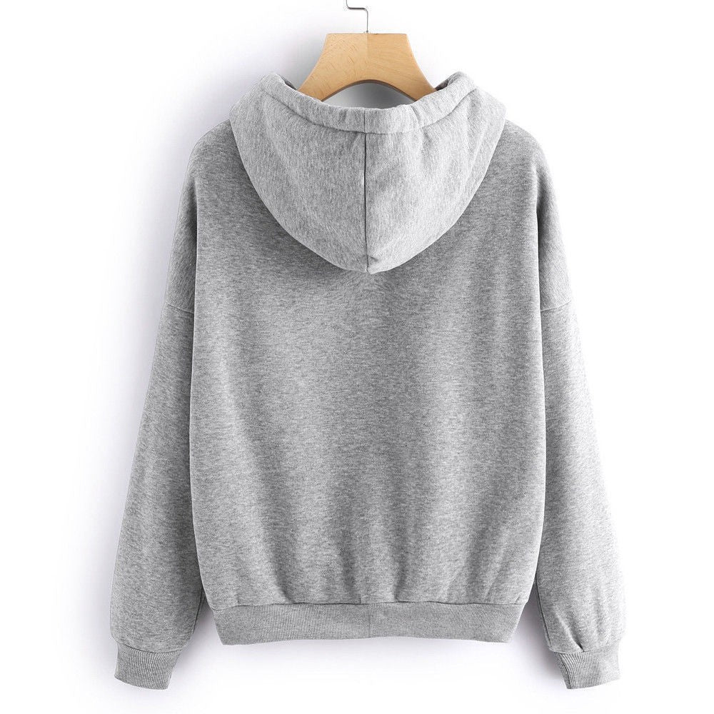 Women Casual Printed Long Sleeve Hooded Sweatshirt