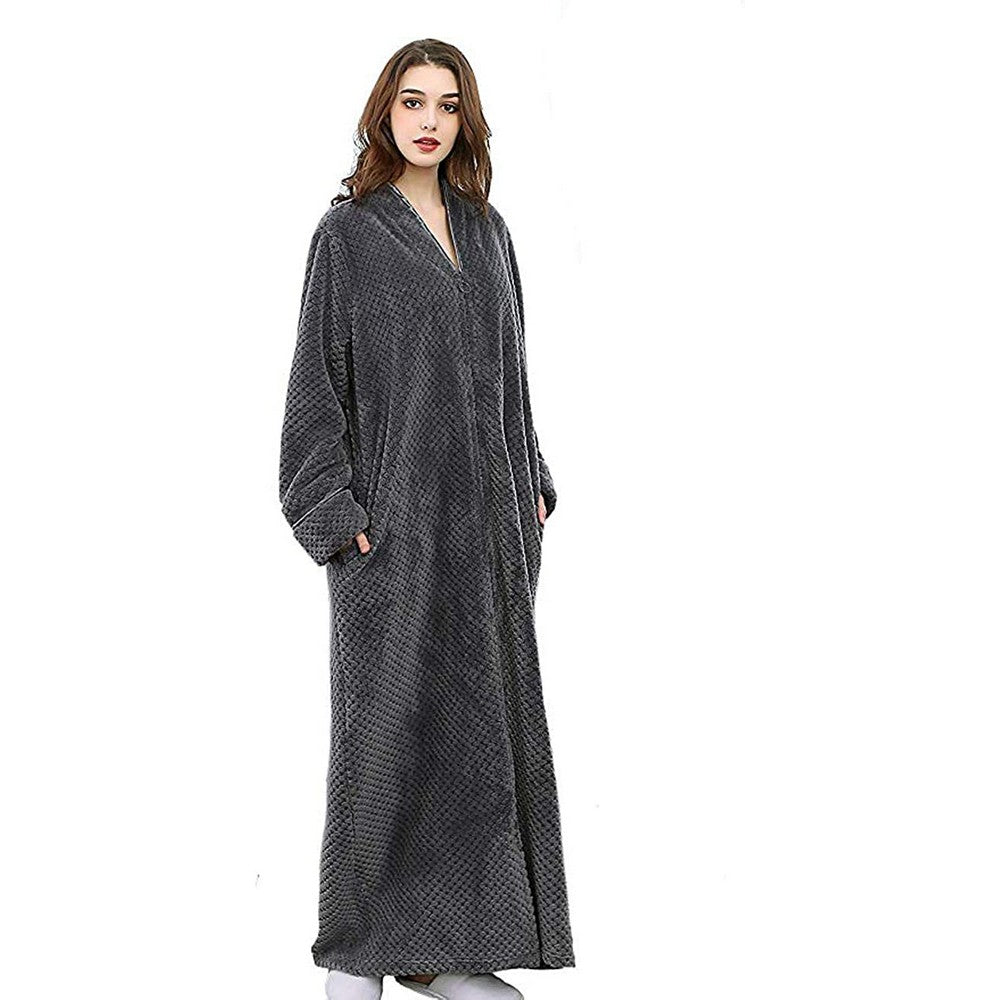 Womens Loose Fleece Pajamas Sleep Robes