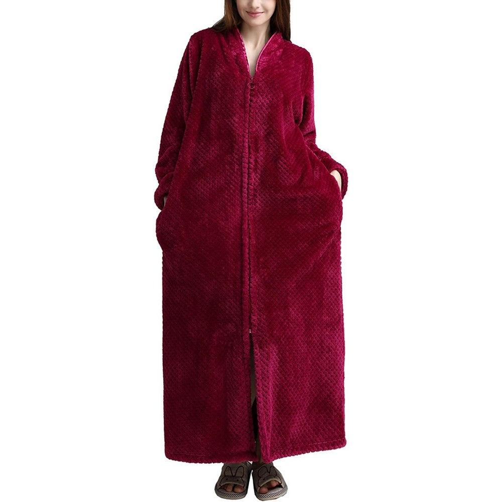 Womens Loose Fleece Pajamas Sleep Robes