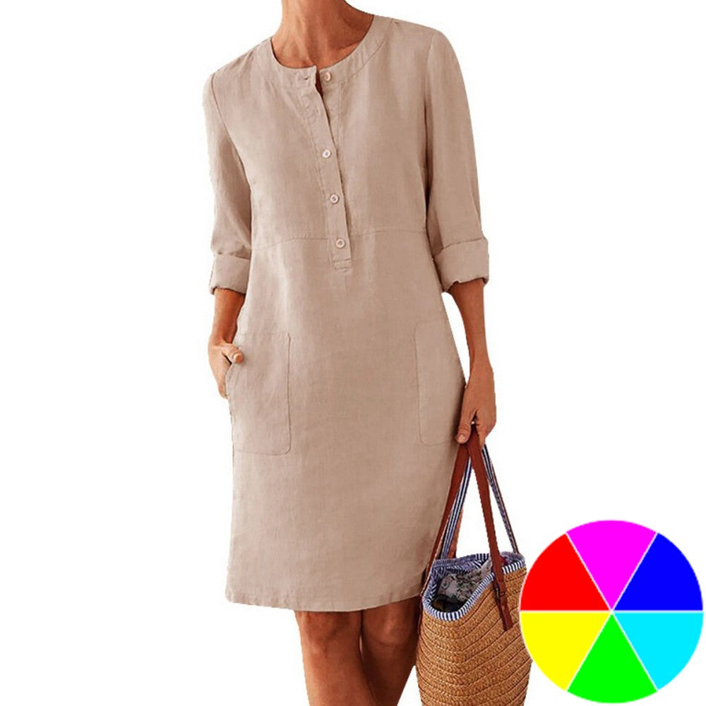 Women Classic Round Neck Dress