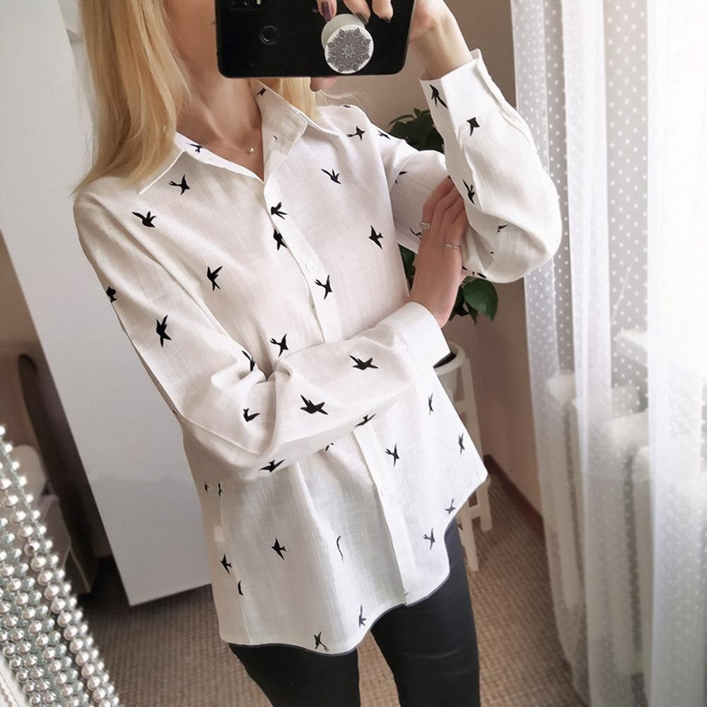 Women Printed Casual Long Sleevee Shirt