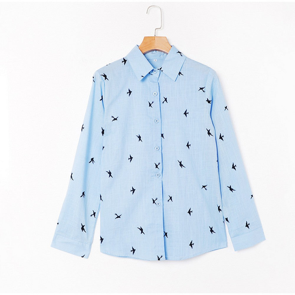 Women Printed Casual Long Sleevee Shirt