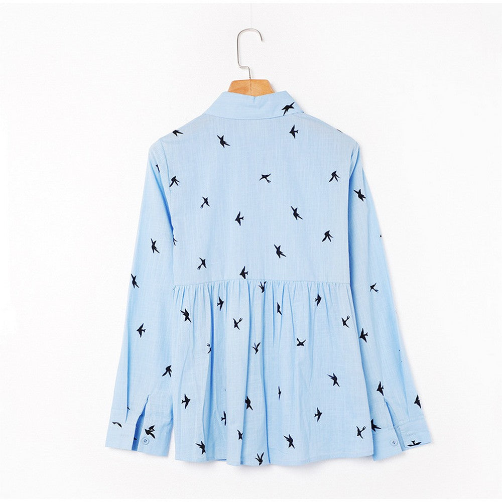Women Printed Casual Long Sleevee Shirt