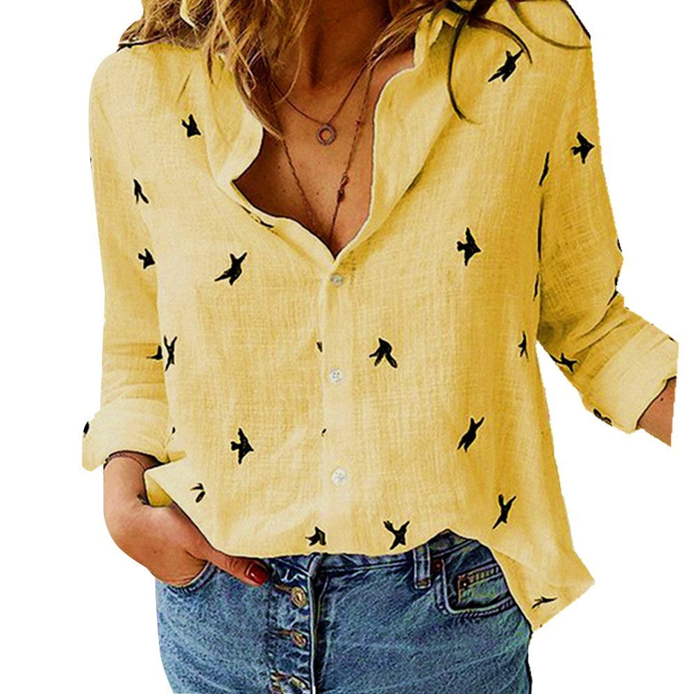 Women Printed Casual Long Sleevee Shirt