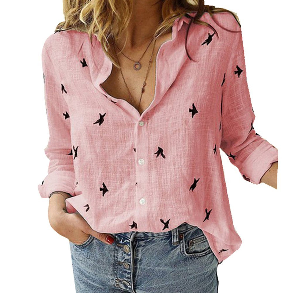 Women Printed Casual Long Sleevee Shirt