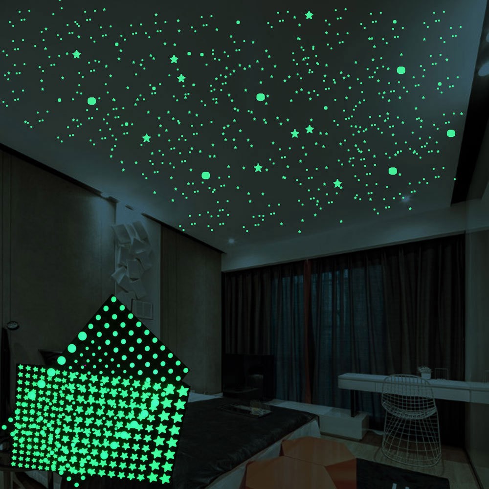 2Pcs DIY Wall Luminous Stickers Bubble Stickers Stars or Dots