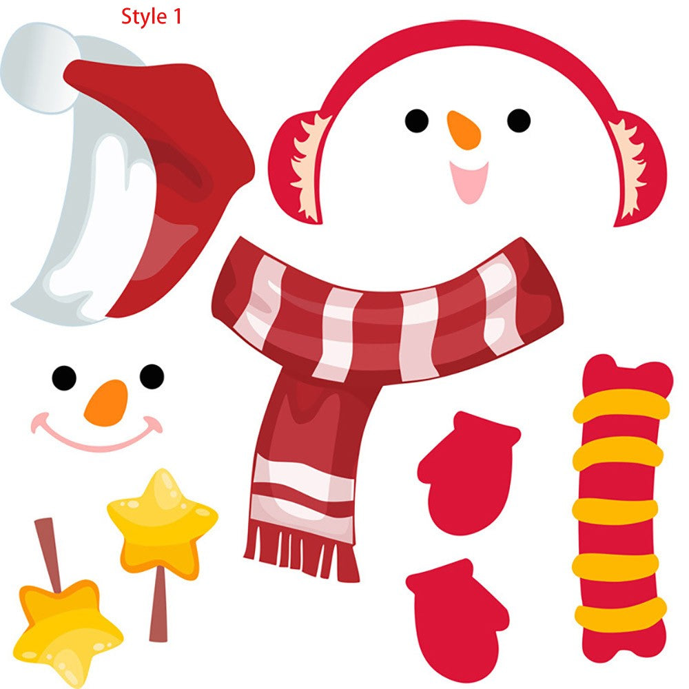 2Sets Christmas Snowman Wall Sticker Self-Adhesive