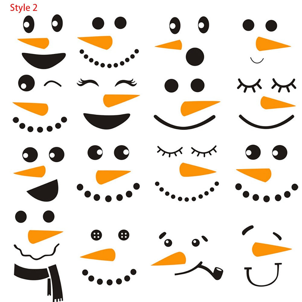 2Sets Christmas Snowman Wall Sticker Self-Adhesive