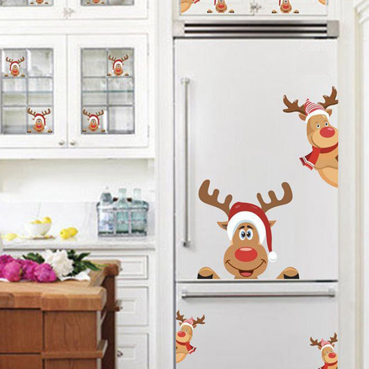 2Sets Christmas Elk Wall Sticker Self-Adhesive
