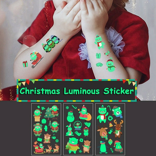 12Pcs Christmas Luminous Tattoo Stickers