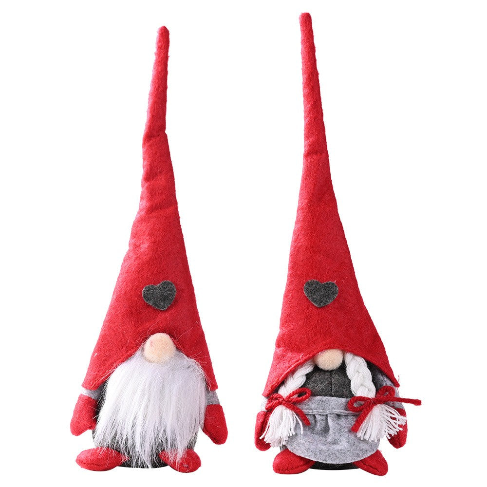 2Pcs Christmas Faceless Doll Ornament Decoration Male and Female