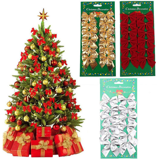 3Sets 36pcs Christmas Tree Decoration Bows Christmas Tree Decorations