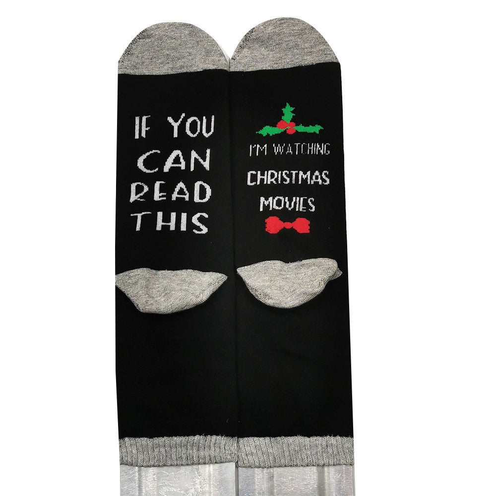 3Pairs Christmas Socks Cotton Comfortable Socks Letter Pattern
