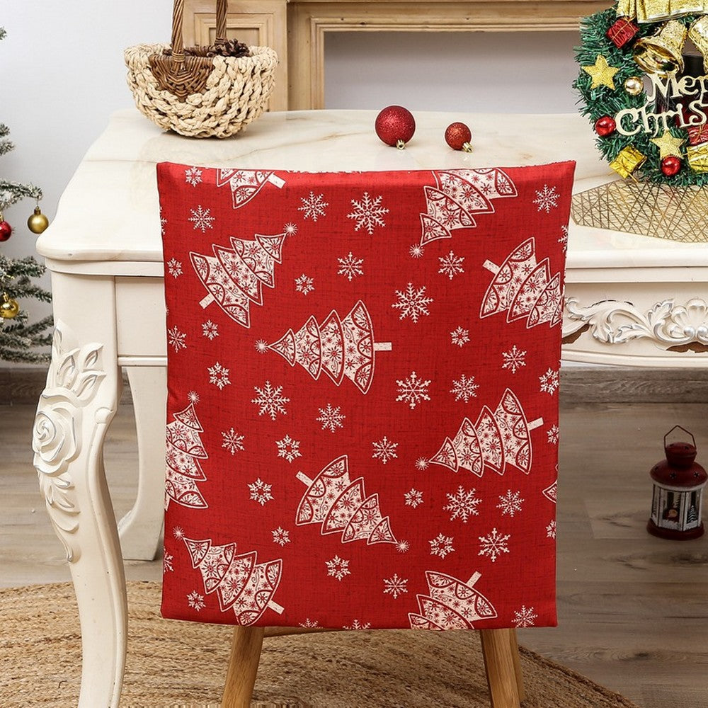 2Pcs Christmas Chair Back Covers Cute Pattern