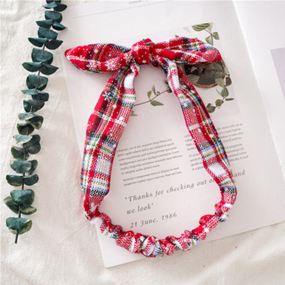 3Pcs Christmas Headband Elastic Bow Knot Hair Bands