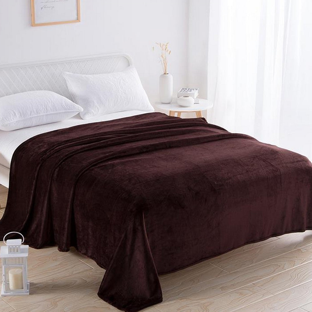 220x240cm Coffee Blanket Plush Blanket Faux Fur Throws Blanket