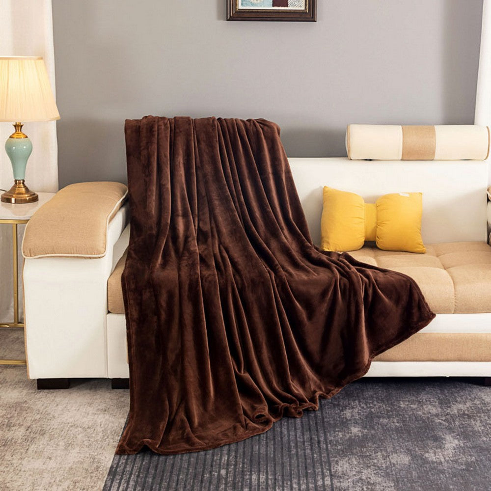 220x240cm Coffee Blanket Plush Blanket Faux Fur Throws Blanket