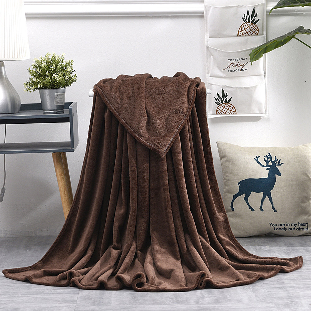 220x240cm Coffee Blanket Plush Blanket Faux Fur Throws Blanket