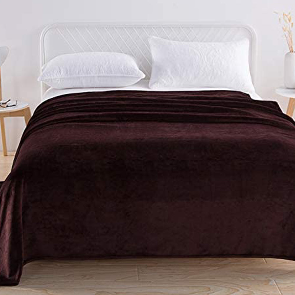 220x240cm Coffee Blanket Plush Blanket Faux Fur Throws Blanket