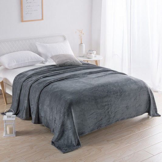220x240cm Dark Grey Blanket Plush Blanket Faux Fur Throws Blanket