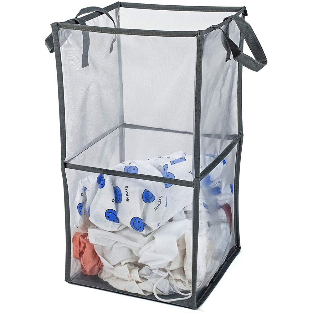 2X Grey Laundry Hampers Bathroom Laundry Basket Laundry Bag Clothes Bin Toy Bin