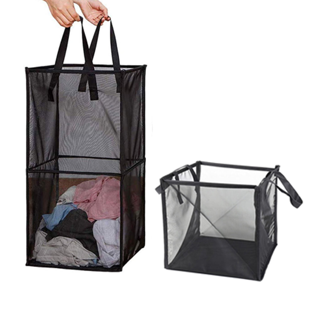 2X Black Laundry Hampers Bathroom Laundry Basket Laundry Bag Clothes Bin Toy Bin
